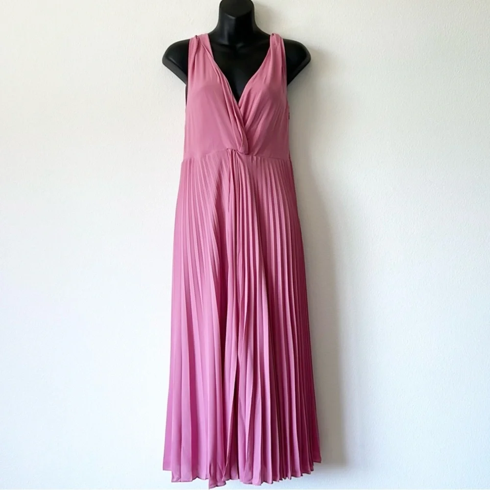 Vince Twist Front Pleated Midi Dress - Picture 2 of 16